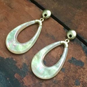 NWT RUSH Tan & Gold Arya Tear Drop Post Earring